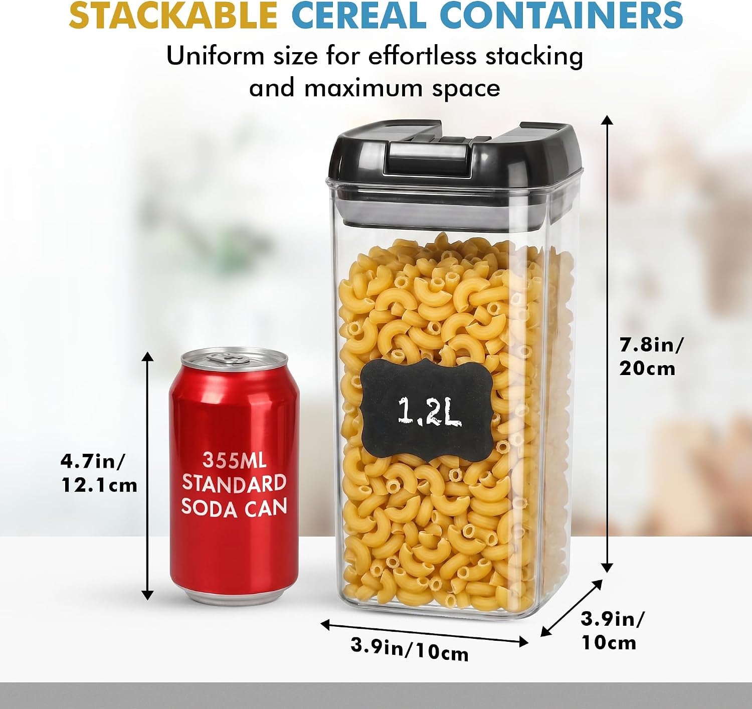 6 PC 1.2L Airtight Food Storage Containers with Lids BPA Free Plastic
