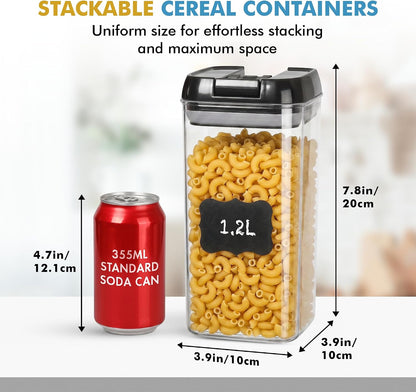6 PC 1.2L Airtight Food Storage Containers with Lids BPA Free Plastic