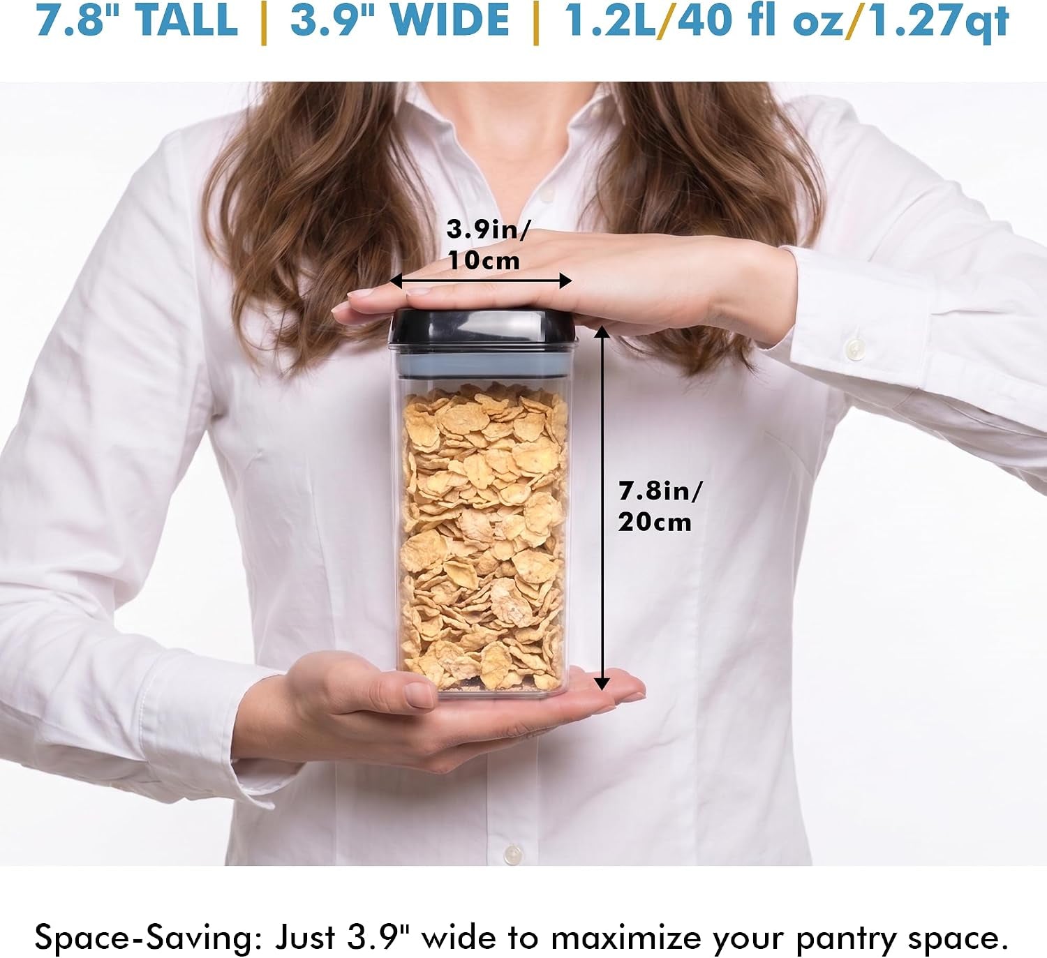 6 PC 1.2L Airtight Food Storage Containers with Lids BPA Free Plastic